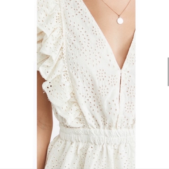 Ecru Eyelet Ruffle Dress